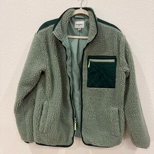 Goodfellow & Co Olive Sherpa Fleece Jacket